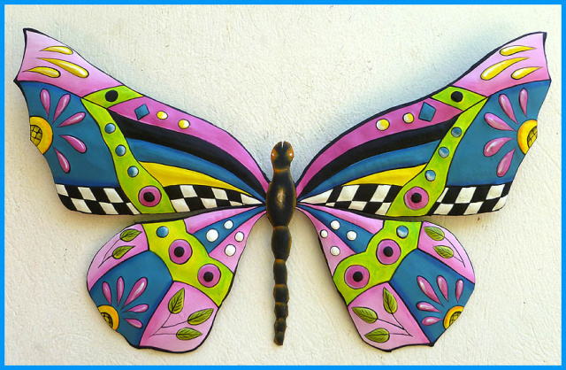 Painted Metal Butterfly Wall Hanging